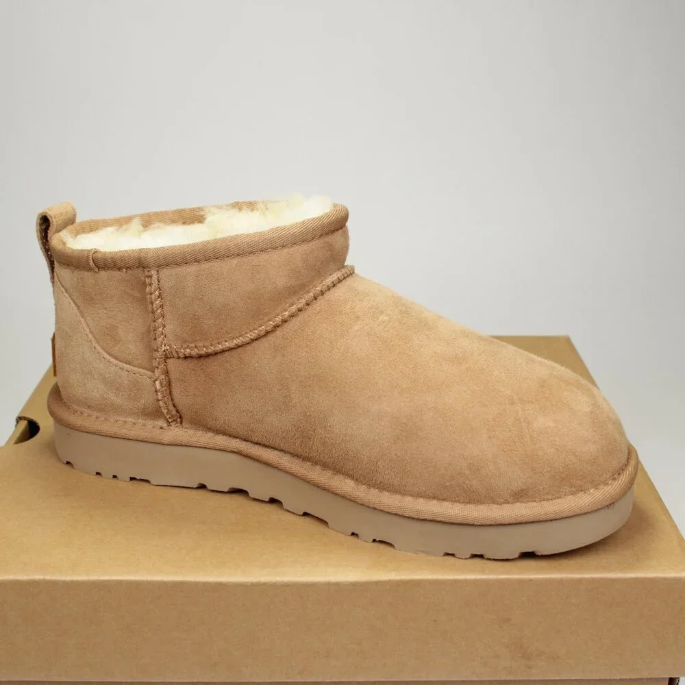 UGG Women's Classic Ultra Mini Chestnut New With Box Lightweight Sheepskin Boot - Picture 3 of 4